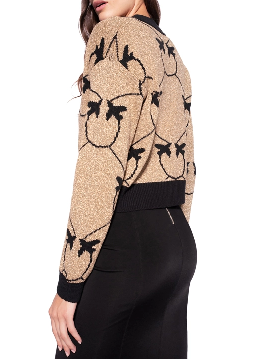 PINKO CROPPED ΖΑΚΕΤΑ ΜΕ ΜΟΤΙΒΟ Χρυσό 4 PINKO CROPPED ΖΑΚΕΤΑ ΜΕ ΜΟΤΙΒΟ Χρυσό - Image 4