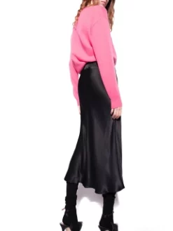 PINKO ΜΑΛΛΙΝΟ ΠΟΥΛΟΒΕΡ ΜΕ ΛΟΓΟΤΥΠΟ Φούξια -Γυναικεια Ρουχα Κατάστημα 40 185