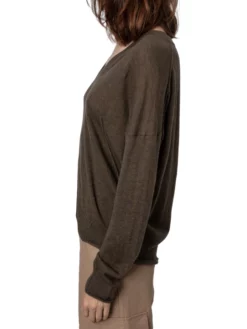 ZADIG & VOLTAIRE ΚΑΣΜΙΕΡΕΝΙΟ ΠΟΥΛΟΒΕΡ Καφέ -Γυναικεια Ρουχα Κατάστημα 40 200