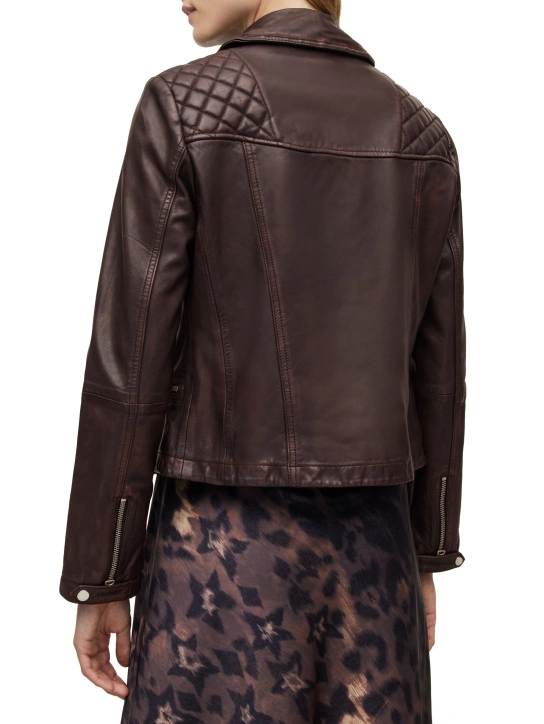 ALL SAINTS ΔΕΡΜΑΤΙΝΟ BIKER JACKET Καφέ 4 ALL SAINTS ΔΕΡΜΑΤΙΝΟ BIKER JACKET Καφέ - Image 4