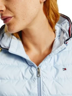 TOMMY HILFIGER ΑΜΑΝΙΚΟ ΚΑΠΙΤΟΝΕ ΜΠΟΥΦΑΝ Γαλάζιο -Γυναικεια Ρουχα Κατάστημα 40 263