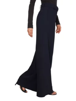 TOMMY HILFIGER ΨΗΛΟΜΕΣΗ ΠΑΝΤΕΛΟΝΑ ΜΕ ΖΩΝΗ Navy -Γυναικεια Ρουχα Κατάστημα 40 32