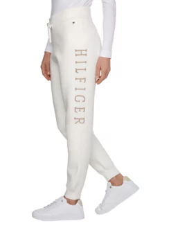 TOMMY HILFIGER ΠΑΝΤΕΛΟΝΙ ΦΟΡΜΑΣ ΜΕ ΛΟΓΟΤΥΠΟ Εκρού -Γυναικεια Ρουχα Κατάστημα 40 58