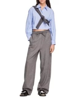 SANDRO ΡΙΓΕ ΠΟΥΚΑΜΙΣΟ Μπλε -Γυναικεια Ρουχα Κατάστημα 40 81