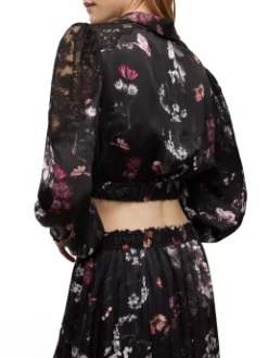 ALL SAINTS CROPPED ΚΡΟΥΑΖΕ ΜΠΛΟΥΖΑ Μαύρο -Γυναικεια Ρουχα Κατάστημα 50 31