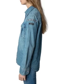 ZADIG & VOLTAIRE ΓΥΝΑΙΚΕΙΟ ΠΟΥΚΑΜΙΣΟ DENIM Γαλάζιο -Γυναικεια Ρουχα Κατάστημα 50 33