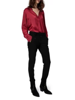 ZADIG & VOLTAIRE ΓΥΝΑΙΚΕΙΟ ΠΟΥΚΑΜΙΣΟ Μπορντό -Γυναικεια Ρουχα Κατάστημα 60 10