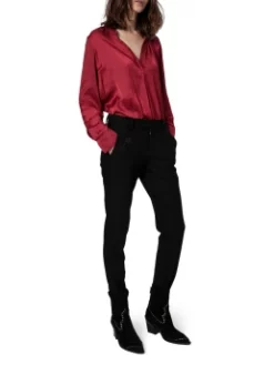 ZADIG & VOLTAIRE ΓΥΝΑΙΚΕΙΟ ΠΟΥΚΑΜΙΣΟ Μπορντό -Γυναικεια Ρουχα Κατάστημα 60 11