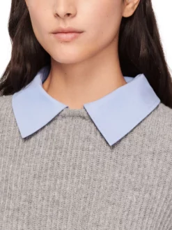 SANDRO ΚΟΝΤΟ ΠΛΕΚΤΟ ΠΟΥΛΟΒΕΡ Γκρι -Γυναικεια Ρουχα Κατάστημα 60 18