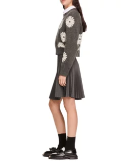 SANDRO ΠΛΕΚΤΟ FLORAL ΠΟΥΛΟΒΕΡ Γκρι -Γυναικεια Ρουχα Κατάστημα 60 20