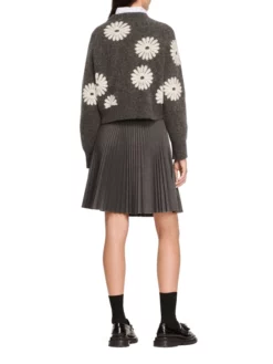 SANDRO ΠΛΕΚΤΟ FLORAL ΠΟΥΛΟΒΕΡ Γκρι -Γυναικεια Ρουχα Κατάστημα 70 10