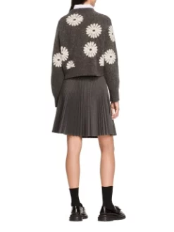 SANDRO ΠΛΕΚΤΟ FLORAL ΠΟΥΛΟΒΕΡ Γκρι -Γυναικεια Ρουχα Κατάστημα 70 11