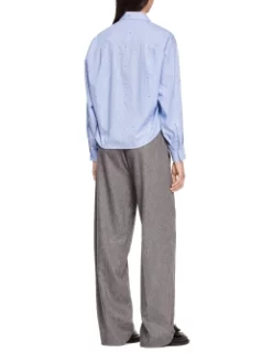 SANDRO ΡΙΓΕ ΠΟΥΚΑΜΙΣΟ Μπλε -Γυναικεια Ρουχα Κατάστημα 70 3